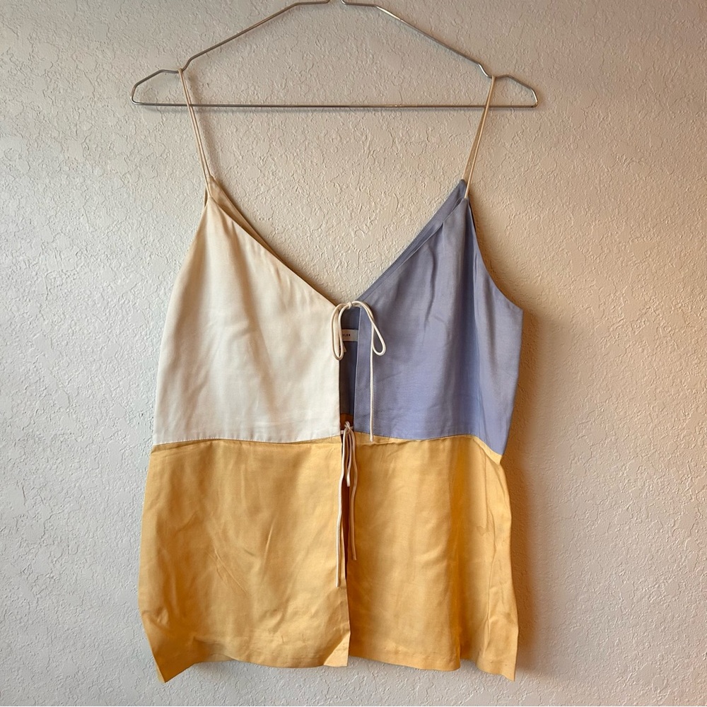 Rebecca Taylor color block tie front top